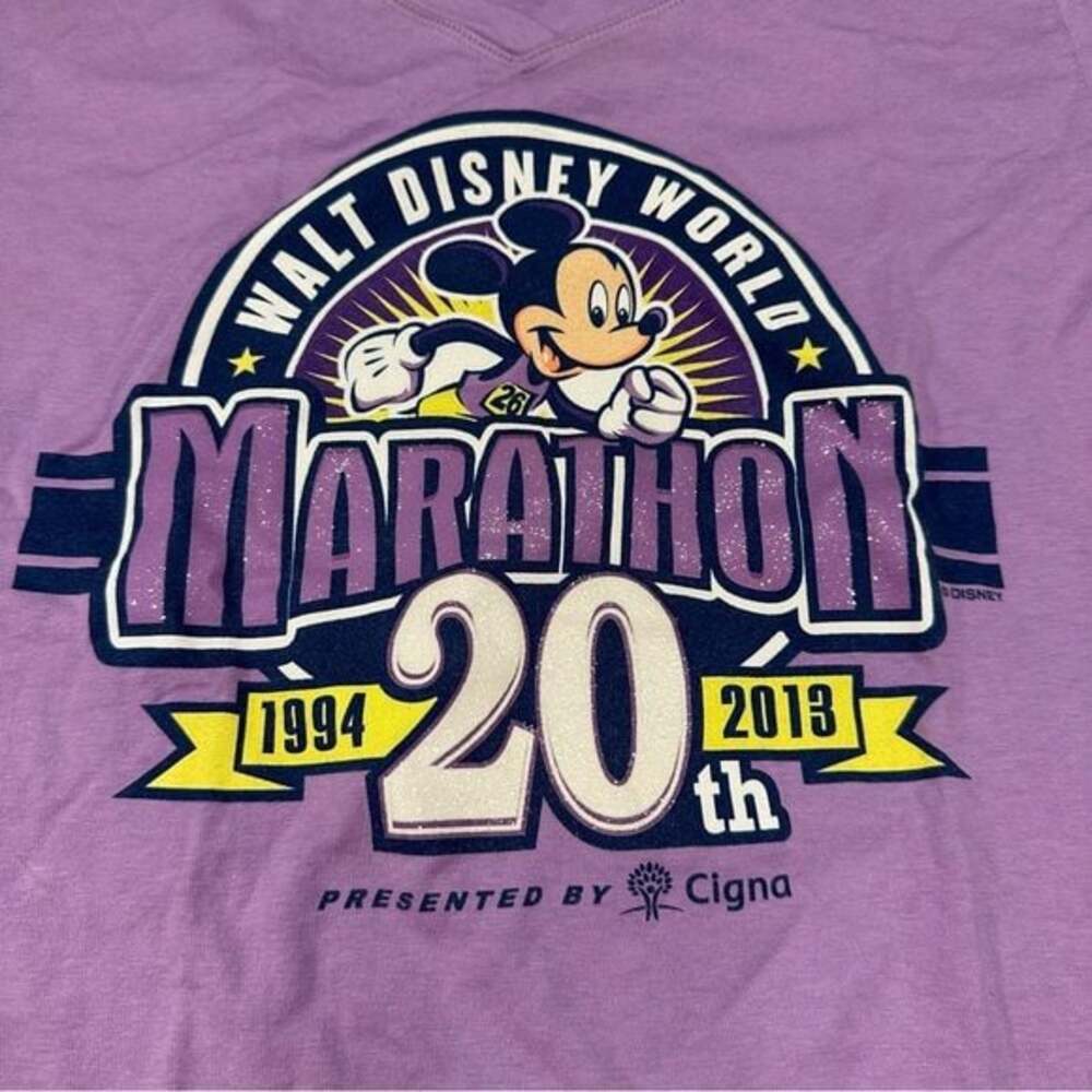 Disney Champion Run Disney 2013 Marathon V Neck Purple T-Shirt Limited Edition - Picture 2 of 5